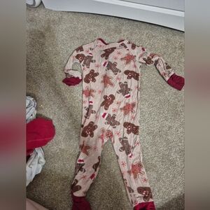 Gingerbread Print Kids One Piece Pajama